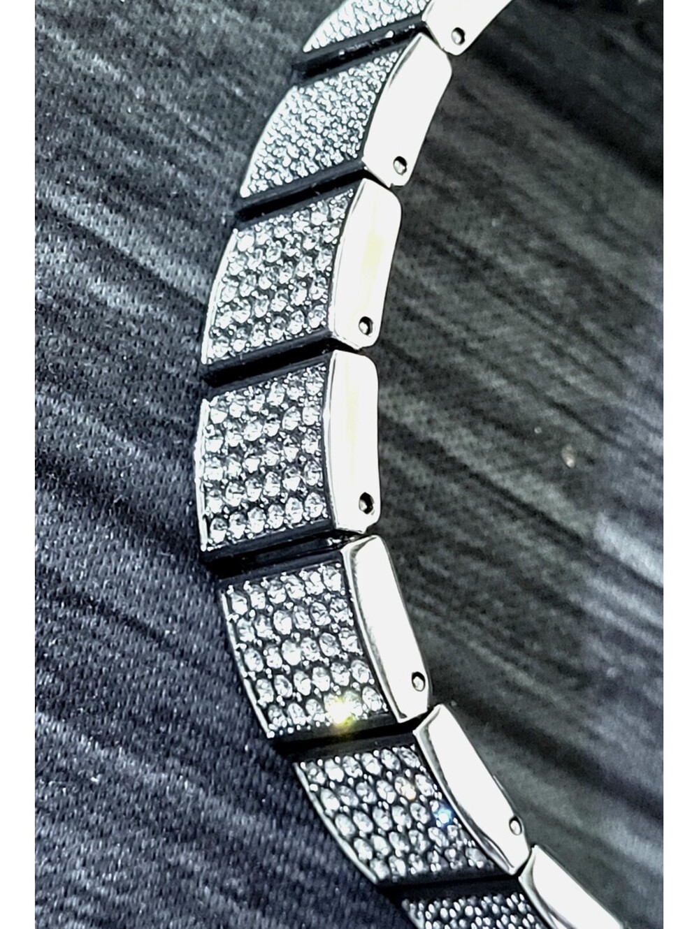 Rare Elgin Gem Paved Mens Fashion Bracelet With‎ All Links